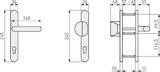 ABUS Door fitting SRG92N stainless steel finish two handles