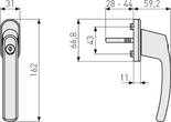 ABUS Lockable Window Handle FG200 S AB208