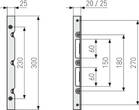 ABUS Angled strike plate SSB400 25x25 CLC/DFNLI