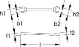 ELORA Open Ring Spanner, ELORA-121-30x32 mm
