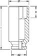ELORA Impact Socket 1.1/2", Extra Deep, hexagon, ELORA-793LT-1.3/4" AF