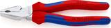 KNIPEX KNIPEX 02 05 200 High Leverage Combination Pliers with multi-component grips chrome-plated 200 mm