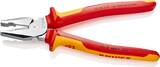 KNIPEX KNIPEX 02 06 225 High Leverage Combination Pliers insulated with multi-component grips, VDE-tested chrome-plated 225 mm