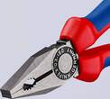 KNIPEX KNIPEX 03 02 180 Combination Pliers with multi-component grips black atramentized 180 mm