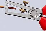 KNIPEX KNIPEX 11 01 160 Insulation Stripper with opening spring, universal plastic coated black atramentized 160 mm