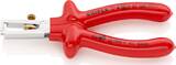 KNIPEX KNIPEX 11 07 160 Insulation Stripper with opening spring, universal with dipped insulation, VDE-tested chrome-plated 160