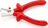 KNIPEX KNIPEX 11 07 160 Insulation Stripper with opening spring, universal with dipped insulation, VDE-tested chrome-plated 160