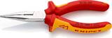 KNIPEX KNIPEX 25 06 160 SB Snipe Nose Side Cutting Pliers (Radio Pliers) insulated with multi-component grips, VDE-tested chrome