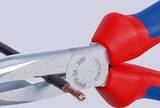 KNIPEX KNIPEX 26 25 200 T BK Pince demi-ronde avec tranchant (pince bec de cigogne) avec gaines bi-matière, avec œillet intégré