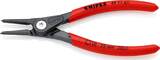 KNIPEX KNIPEX 49 11 A1 Precision Circlip Pliers for external circlips on shafts with non-slip plastic coating grey atramentized