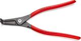 KNIPEX KNIPEX 49 21 A41 SB Precision Circlip Pliers for external circlips on shafts with non-slip plastic coating grey atramenti