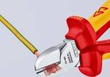 KNIPEX KNIPEX 70 06 160 T Diagonal Cutter insulated with multi-component grips, VDE-tested with integrated insulated tether atta
