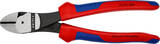 KNIPEX KNIPEX 74 22 200 Pince coupante de côté à forte démultiplication avec gaines bi-matière noire atramentisée 200 mm