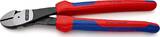KNIPEX KNIPEX 74 22 250 Pince coupante de côté à forte démultiplication avec gaines bi-matière noire atramentisée 250 mm