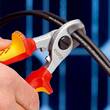 KNIPEX KNIPEX 95 16 165 T BK Cable Shears insulated with multi-component grips, VDE-tested with integrated insulated tether atta