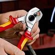 KNIPEX KNIPEX 95 16 165 T BK Cable Shears insulated with multi-component grips, VDE-tested with integrated insulated tether atta