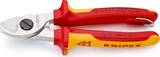 KNIPEX KNIPEX 95 16 165 T BK Cable Shears insulated with multi-component grips, VDE-tested with integrated insulated tether atta