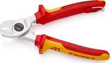 KNIPEX KNIPEX 95 16 165 T BK Cable Shears insulated with multi-component grips, VDE-tested with integrated insulated tether atta