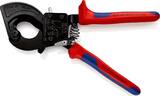 KNIPEX KNIPEX 95 31 250 Cable Cutter (ratchet action) with multi-component grips black lacquered 250 mm (self-service card/blist