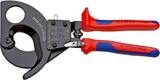 KNIPEX KNIPEX 95 31 280 Cable Cutter (ratchet action) with multi-component grips black lacquered 280 mm (self-service card/blist