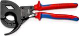 KNIPEX KNIPEX 95 32 320 Cable Cutter (ratchet principle, 3-stage) with multi-component grips black atramentized 320 mm