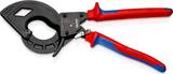 KNIPEX KNIPEX 95 32 320 Cable Cutter (ratchet principle, 3-stage) with multi-component grips black atramentized 320 mm