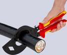 KNIPEX KNIPEX 95 36 320 Cable Cutter (ratchet principle, 3-stage) insulated with multi-component grips, VDE-tested black atramen