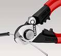 KNIPEX KNIPEX 95 62 190 T BK Wire Rope Cutter forged with multi-component grips, with integrated tether attachment point for a t