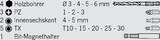 PROJAHN Drill Bit-Bit-Box 15pcs. wood drill bits E 6.3 shank Ø 3, 4, 5, 6 mm Bits: PZ, TX, Hex