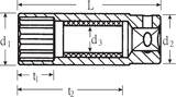 Stahlwille 3/8" Douille pour bougie d’allumage Taille 16-5/8mm/" L.60mm