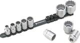 Stahlwille 1/2" Socket spanner set on clip rail 10-32mm 10pcs