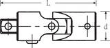 Stahlwille 1/4" QuickRelease universal joint L.45mm