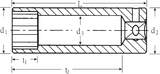 Stahlwille 1/4" Sockets size 7/32" L.31,8mm, d1 8,6 mm, d3 5 mm
