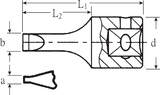 Stahlwille 1/4" Douille pour tournevis 0,8x4 mm L.28mm, a 0,8 mm, 4 mm