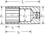 Stahlwille 3/8" Socket size 3/8" L.38mm, d1 13,7 mm, d3 8,5 mm