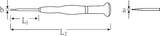Stahlwille Screwdriver for slotted screws 0,5mm x 3,0mm L.75mm, a 0,5 mm, 3,0 mm