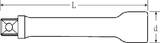 Stahlwille 1/2" Extension L.255mm, d 23,2 mm, Gr. 10