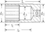 Stahlwille 1/2" Socket size 1 1/16" L.83mm, d1 36,2 mm, d3 25,8 mm