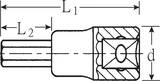 Stahlwille INHEX socket 1/2" 6mm L.60mm, 6 mm, d 22,7 mm