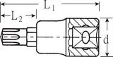 Stahlwille 1/2" Screwdriver socket Ribe-CV® M9 L.60mm, Gr. M9, d 22,7 mm