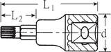 Stahlwille 1/2" Screwdriver socket XZN® M14 L.60mm, Gr. M14, 60 mm