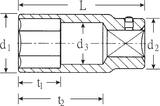Stahlwille 3/4" Socket size 24mm L.90mm, d1 34 mm, d3 21 mm
