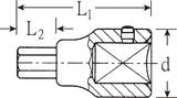 Stahlwille INHEX socket 3/4" 22mm L.80mm, 22 mm, d 40 mm