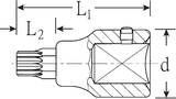 Stahlwille 3/4" Screwdriver socket XZN® M18 L.100mm, Gr. M18, L1 100 mm