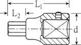 Stahlwille INHEX socket 1" 17mm L.85mm, 17 mm, d 43 mm