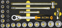 ELORA - SHOP ELORA Socket Set 1/2, hexagon, 25-pcs. Module ELORA-OMS-4 -