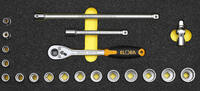 ELORA - SHOP ELORA Socket set 3/8, 20-pcs, bi-hexagon, Module ELORA-OMS-34 -