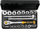 ELORA - SHOP ELORA Socket Set 3/8, hexagon, 18-pcs. 6-22 mm, ELORA-871-JMU -